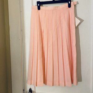 HANAE MORI VIVID Vintage 80's Pink Pleated Skirt with Polkadots (new)